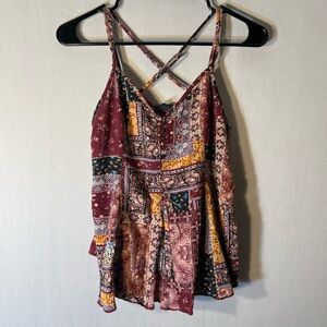 American Eagle Outfitters Burgundy Patchwork Camisole